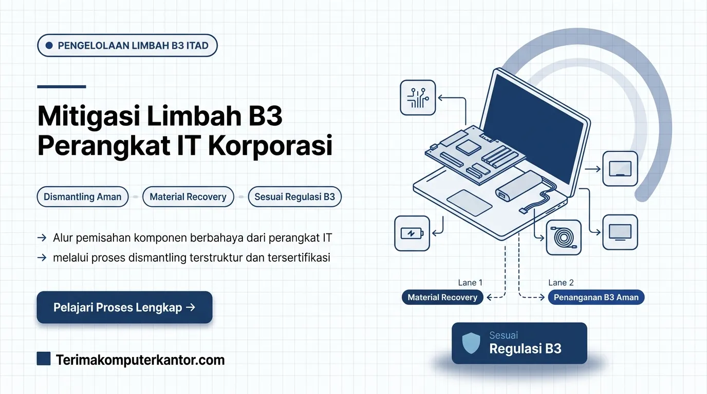 proses mitigasi limbah B3 perangkat IT melalui dismantling dan material recovery ITAD