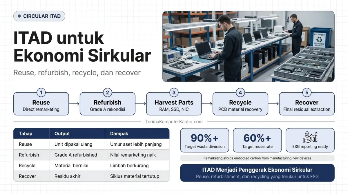Perbandingan model ekonomi linear dan sirkular dalam konteks IT Asset Disposition
