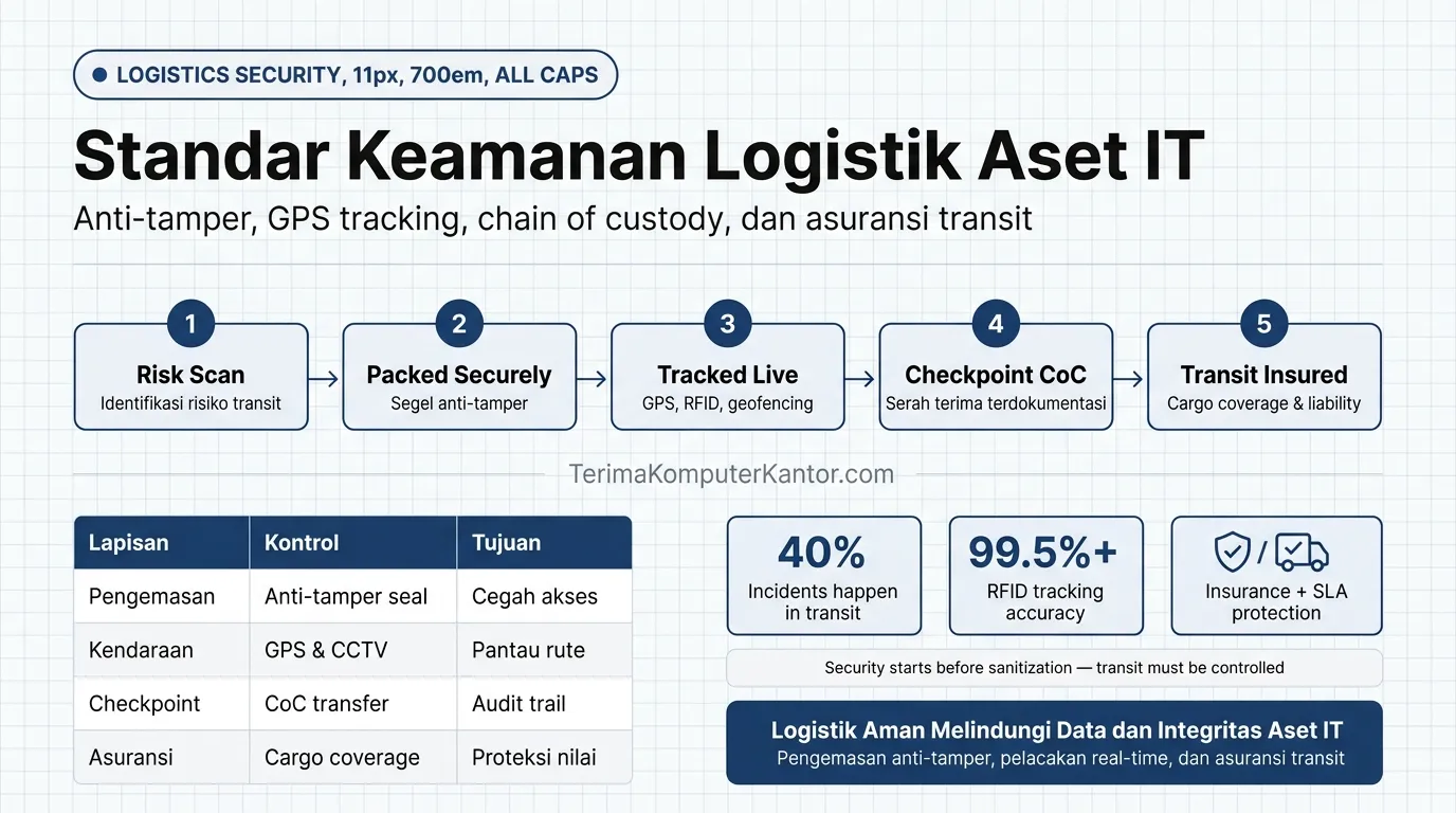 Diagram dua kategori risiko transportasi aset IT: ancaman fisik dan ancaman data
